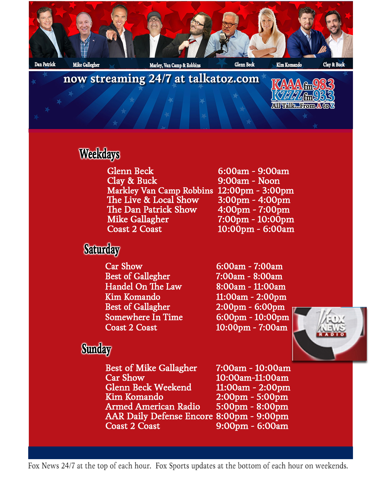 Talk A to Z Programming Lineup